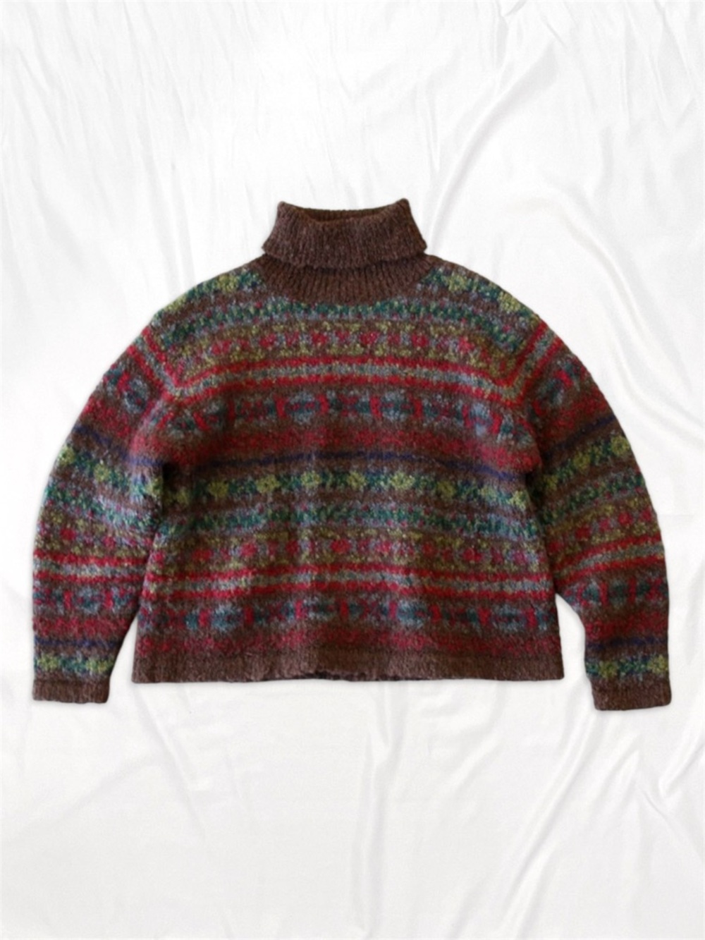 GAP 90s Y2K Vintage Brown Mohair Wool Blend Sweater